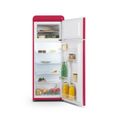 SCHNEIDER - SCDD208VHAW - Réfrigérateur 2 portes Vintage - 211L (172+39) - Froid statique - 3 clayettes verre - Rose grenat-1
