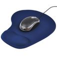 TRIXES Tapis de souris avec repose-poignet en gel confort pour PC bleu foncé-1