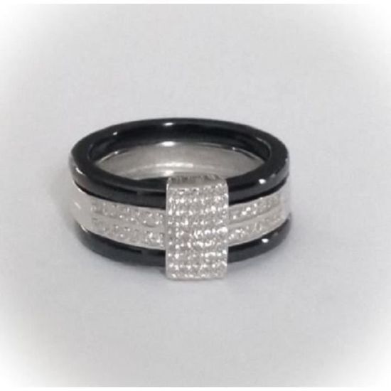 Bague Alliance Bombée En Céramique Noire, Taille 54 – Bijou Tendance Pour Femme
