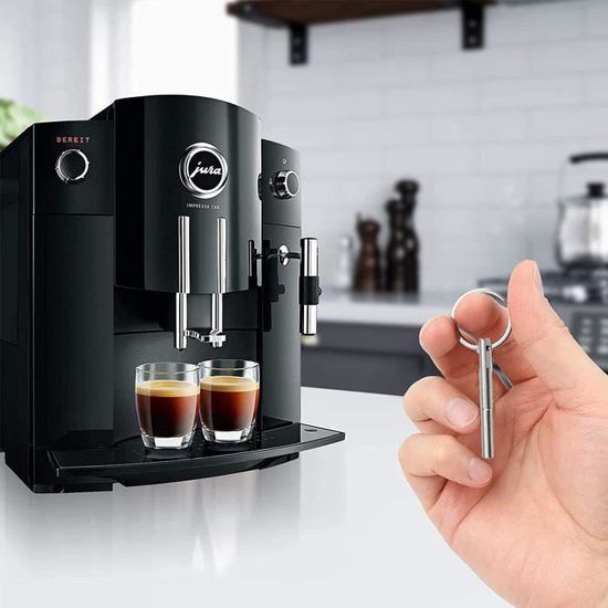 Clé à Tête Ovale En Acier Inox 316 Pour Machine à Café (Jura, Krups, AEG) – Avec 6 Anneaux Caoutchouc