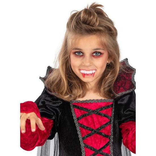 4 Dents De Vampire Rétractables Pour Enfant 6-12 Ans - Accessoire Costume Halloween Dracula