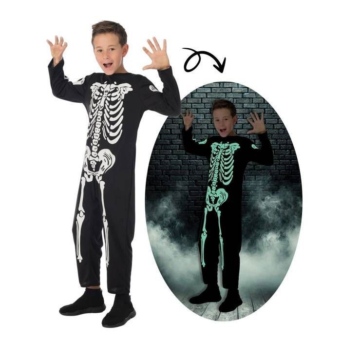 Costume Phosphorescent De Squelette Pour Enfants – Brille Dans Le Noir – Idéal Halloween, Carnaval Et Cosplay