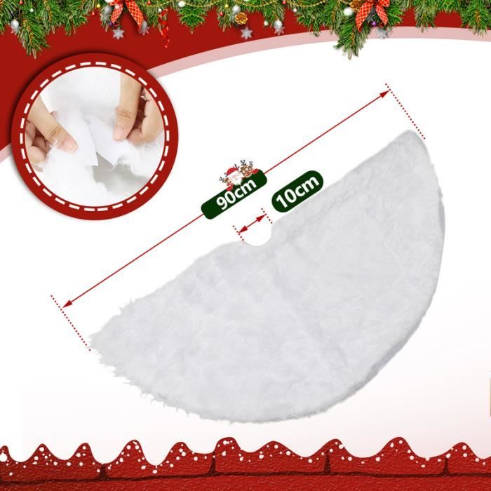 Jupe De Sapin De Noël Blanche 90 Cm En Fausse Fourrure VidaXL 330269