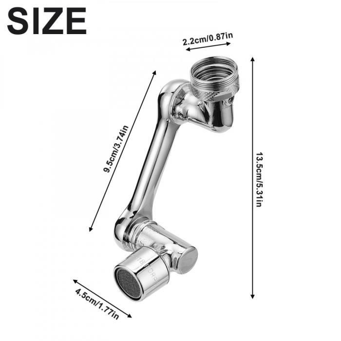 Aérateur de rallonge de robinet pivotant à 1080 °, robinet de filtre  anti-éclaboussures universel, fil extérieur 24mm/0.95inch