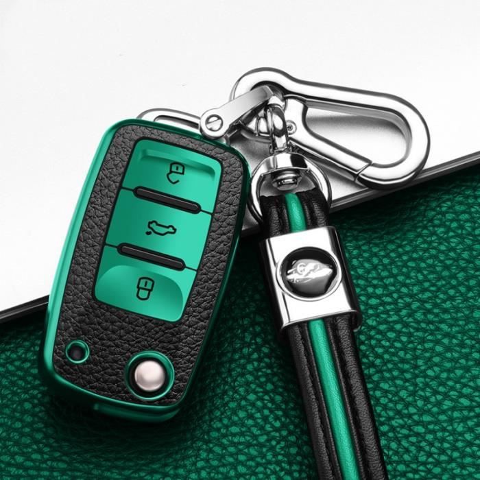 1 set Étui à clé de voiture en TPU et porte-clés compatible avec