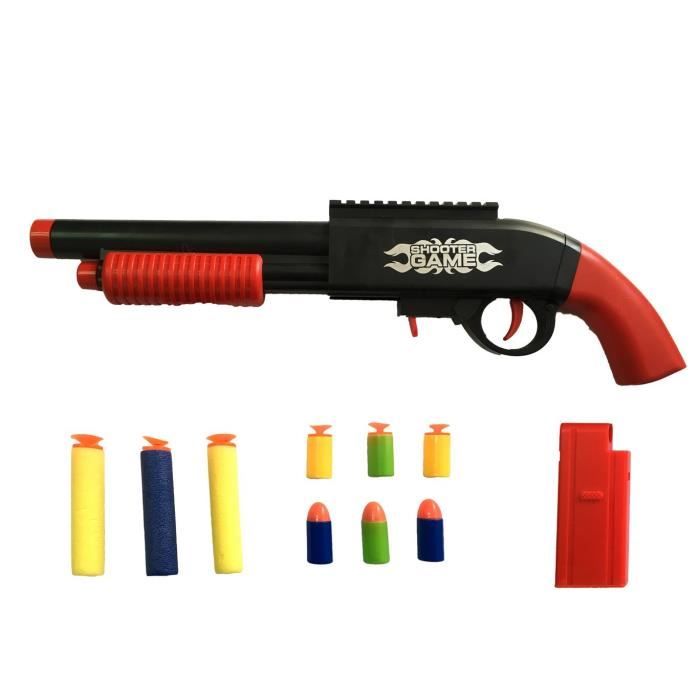 358801 Fusil à pompe jouet pour enfant BUBLE BULLET GUN avec balles souples  - Cdiscount Jeux - Jouets