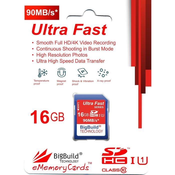 Cartes Mémoire 16Go Ultra Carte 45MoS Sd Sdhc Mémoire Rapide Pour