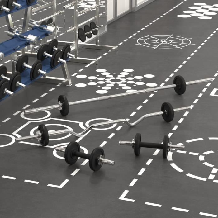 Kit Haltères 30 Kg VidaXL : Barres Et Disques Pour Muscu à La Maison