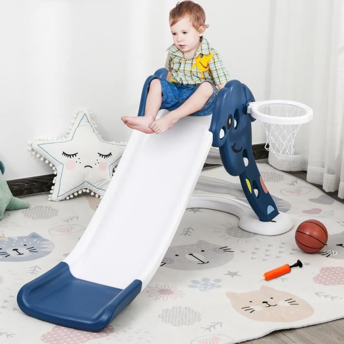 HOMCOM Toboggan pour enfants intérieur extérieur avec marches