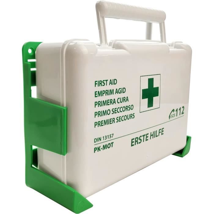 Cassetta Pronto Soccorso Da Muro Con 3 Ripiani E Lucchetto, In Acciaio 32x22x11 Cm, Con Cartello Luminoso, Armadietto Portafarmaci
