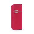 SCHNEIDER - SCDD208VHAW - Réfrigérateur 2 portes Vintage - 211L (172+39) - Froid statique - 3 clayettes verre - Rose grenat-2