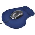 TRIXES Tapis de souris avec repose-poignet en gel confort pour PC bleu foncé-2