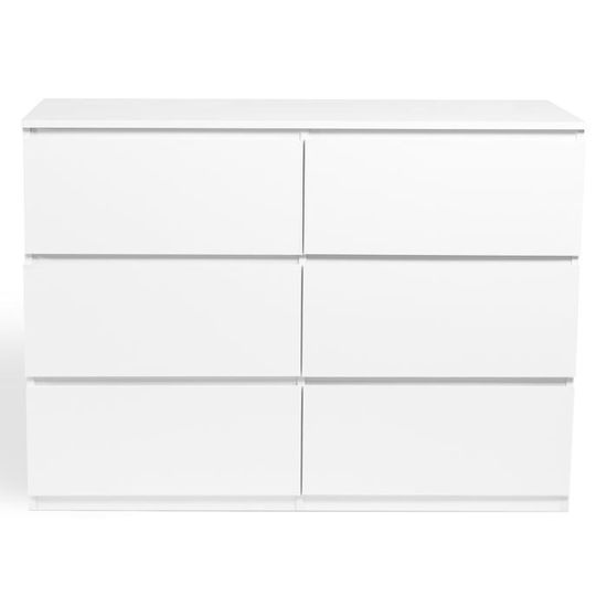 IDMarket - Commode 8 Tiroirs TOMI 110 Cm Bois Blanc – Rangement XXL Moderne Et Élégant