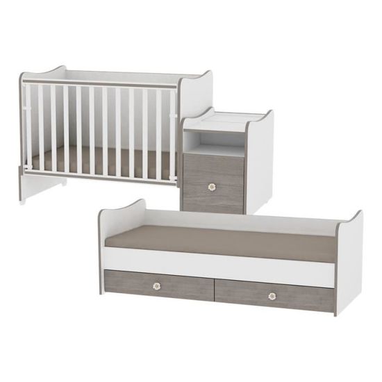 Le Lit Se Transforme En Lit Dadolescent Bureau Armoire Multifonction Lit Bebe Evolutif Combine Maxi Plus Ambre Lorelli Lits Bebe Com Bebe Puericulture