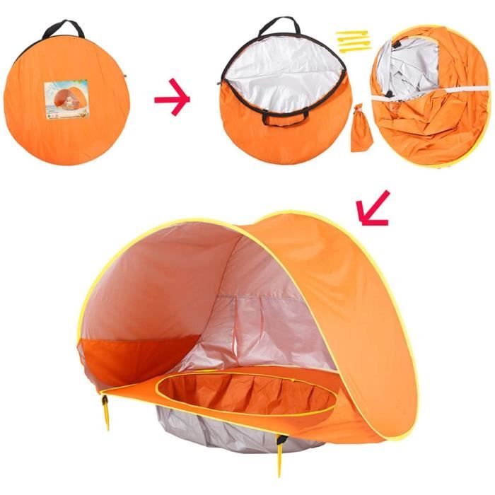 Tente De Plage Pop-up UV 50+ Pour Bébés Et Enfants - Avec Moustiquaire, Boucle Jouet Et Sac De Transport - 4