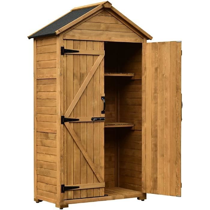Armoire de jardin Avec toit en pente en bois Imperméable