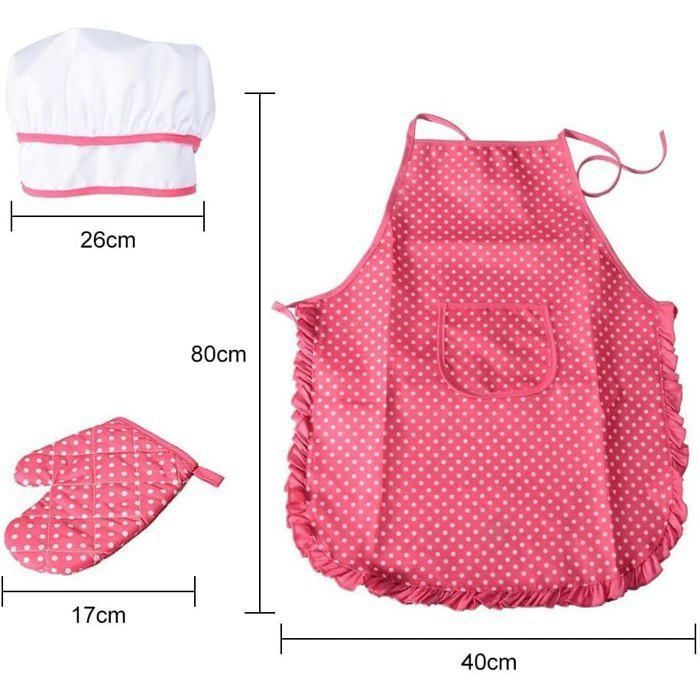 BUOAZR – Kit Pâtisserie Enfant 38 Pièces – Tablier, Toque, Gants Et Accessoires – Dès 3 Ans
