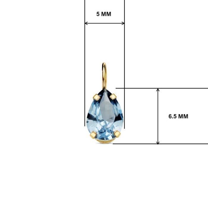 Pendentif En Or Blanc 18 Carats Avec Topaze Bleue Naturelle - Neuf Avec Étiquettes