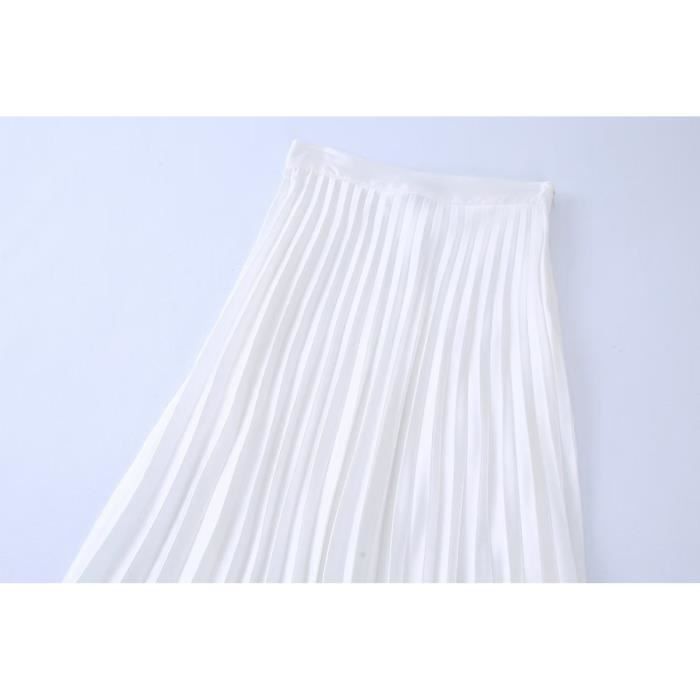 Jupe Longue Plissee Blanche Pour Femme Jupes Longues Taille