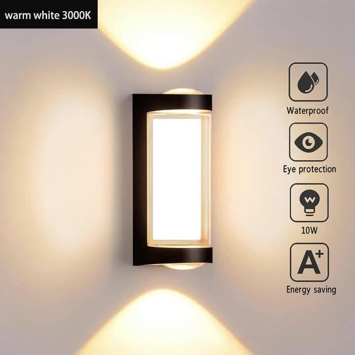 GOECO Applique Murale LED Extérieure Moderne Avec Détecteur De Mouvement 24W 550LM,Gris Anthracite Éclairage Extérieur En U IP65 3000K Lumière Chaude
