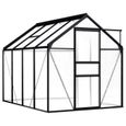 WXS Serre Anthracite Serres de jardin en aluminium, polycarbonate 4,75 m² 190 x 250 x 125/195 cm-3