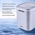 AREBOS Machine à glaçons |12 kg/24 h | 10-15 minutes de production | 2 tailles de glaçons | Réservoir d'eau de 2,2 litres | Argenté-3