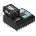 KAII Chargeur rapide de batterie au Lithium 3A LCD USB pour Makita DC18RC + 2 pièces 18V 5.0Ah Batteries 100-240V (prise ue)-3