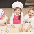 11Pcs Enfants Chef Set, Kids Kitchen Cadeau Kit Enfants Cuisiner Jouer Cuisine Tabliers Imperméables, Gant de Four, Batteur à Oeufs-3