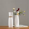 Vase en Céramique Décoration Design Blanc Cylindre Style Mariage Banquet Fête Décor Accessoires de Composition Florale-3