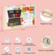 180 Pcs Kit de Dessin, SDLOGAL, Valise Portable, Incl Pastel, Aquarelle, Crayons Couleurs, pour enfant-3