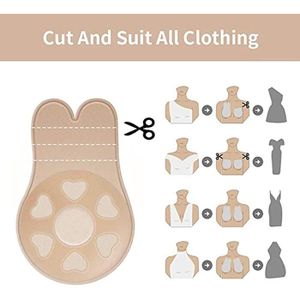 D.DUO Lot De 2 Soutiens-gorge Adhésifs Sans Bretelles, Soutien-gorge Invisible Pour Femme, Soutien-gorge Adhésif En Silicone Antidérapant, Soutien-gorge Push-up Dos Nu, Beige, A