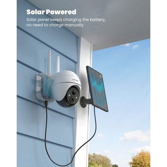 Camera Surveillance Wifi Exterieure Sans Fil Solaire 1080P Avec Pir Détection Mouvement, Alerte Camera Surveillance Wifi Exterieure Sans Fil Solaire 1080P Avec Pir Détection Mouvement, Alerte