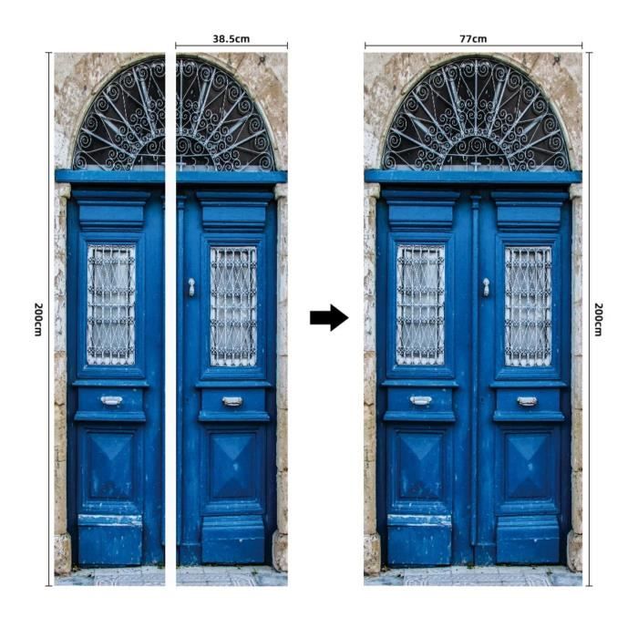 Autocollant Porte 3D Blanc - Papier Peint Adhésif 77x200 Cm, Déco Murale Salon Chambre Salle De Bain, PVC Auto-Adhésif - 12