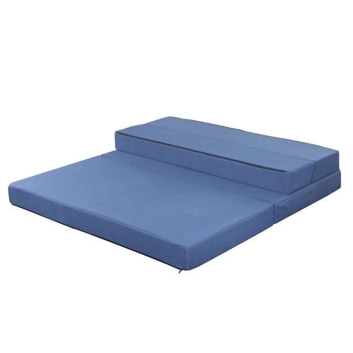 Matelas lit futon sofa pliable pliant 200x120x10 cm chauffeuse 2 place