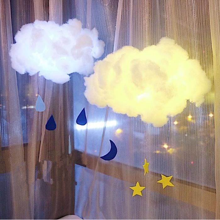 BRICOLAGE fait main enfants mignon coton nuage forme lampe chambre lumière  décoration de la maison lumière de nuit @lp369 - Cdiscount Maison