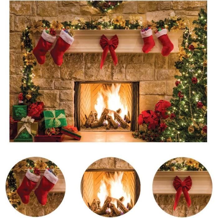 WADORN Bannière De Porte Photo D'Arrière Plan De Cheminée