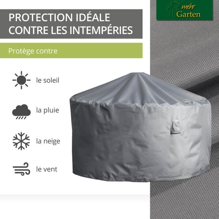 Housse ronde de table de jardin 128x71 cm, 210D Oxford imperméable anti-UV | Leroy Merlin