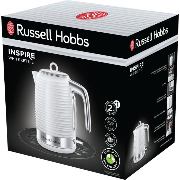 Russell Hobbs Bouilloire Electrique [Compacte & Elegante] Adventure (1L,  2400W, Ebullition rapide,filtre anticalcaire lavable,Marques pour 1/2/3