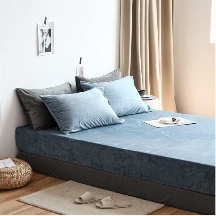 Drap-Housse 90 X 200 Cm - En Peluche D'Hiver - Pour Lit À Sommier Drap-Housse 90 X 200 Cm - En Peluche D'Hiver - Pour Lit À Sommier
