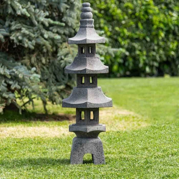Lanterne japonaise en pierre de lave - WANDA COLLECTION - 100cm