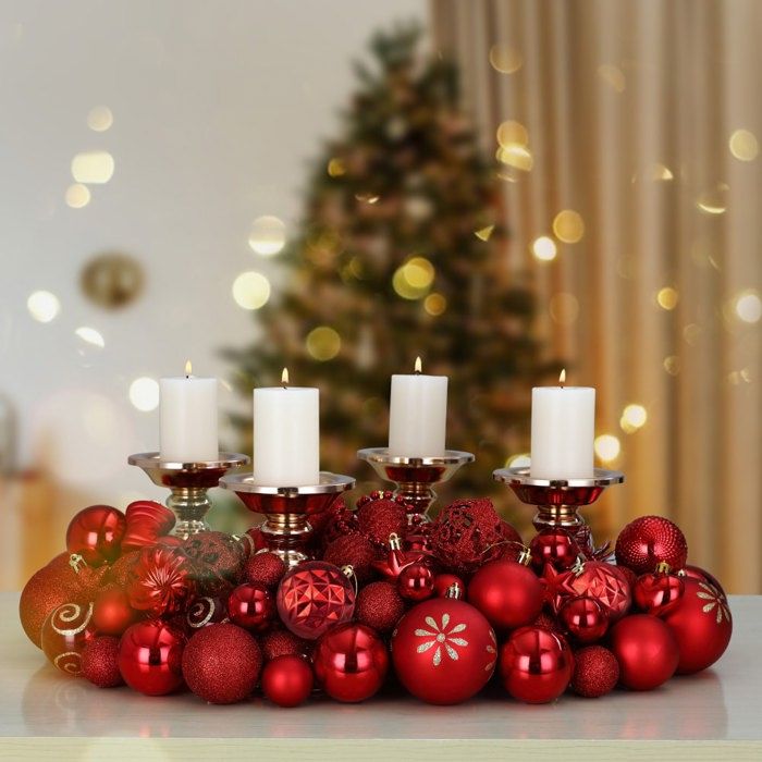 72 Boules De Noël Rouges & Blanches à Suspendre - Mix Mat, Brillant, Scintillant - 14 Designs - Pour Sapin Intérieur/extérieur