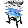 HLC-Table Multi Jeux 4 en 1 Pliante-Babyfoot-Billard-Hockey-Tennis de Table-121.5*61*81.3cm-0