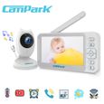 Babyphone CAMPARK  Moniteur bébé 2.4GHz Transmission sans fil, 4.3" Large LCD Bébé Surveillance-0