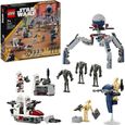 LEGO® 75372 Star Wars Pack de Combat des Clone Troopers et Droïdes de Combat, Jouet avec Speeder Bike et Figurine-0