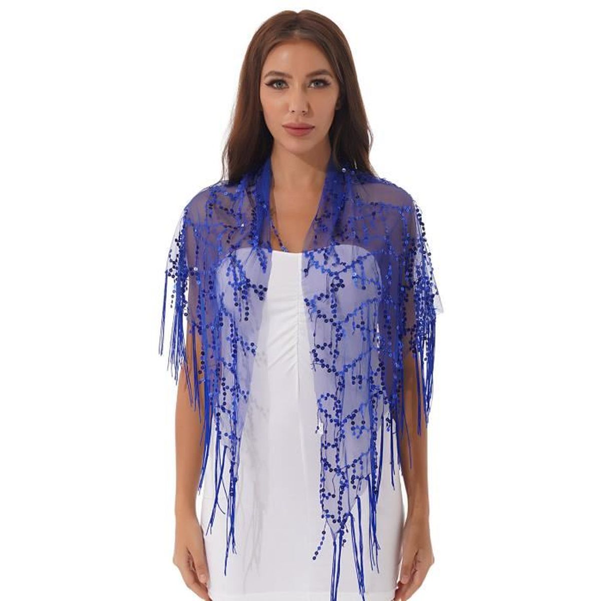 YIZYIF Châle à Paillette Femme Étole Écharpe 1920s Cape Boléro Soirée