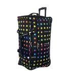 DAVID JONES Sac de voyage avec roulettes 120L grand volume 76cm - Noir avec imprimé à pois - BA60211L