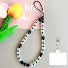 Chaîne Dragonne - E-TEC - Élégante en Cristal Bleu Clair et Perle Noire - Universelle - Synthétique