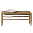 HOME MAISON Banc Marocain Doum tressage damier Naturel 100 cm
