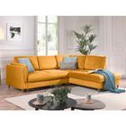 LISA DESIGN Brooke - canapé d'angle droit - convertible - 5 places - en velours - Jaune