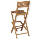 Tabourets pliables de bar - SALALIS - Bois de teck - Lot de 2 - Dimensions 39,5 x 61 x 114 cm - Extérieur